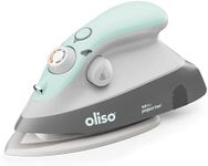 oliso M3Pro Mini Project Iron – Compact Size Steam Iron with LED Light for Textiles, Clothes, Sewing, Quilting and Crafts - 220V/120V, Diamond Ceramic-Flow Soleplate, Hot Iron Rest Included, Aqua