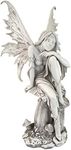 Design Toscano Fairy of Hopes and Dreams Garden Statue by Artist Cecelia, polyresin, Two Tone Black & White, 22 Inch