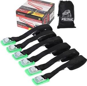 XSTRAP Ratchet Tie Down Straps 6PK 8FT 1-Inch, Black with pad