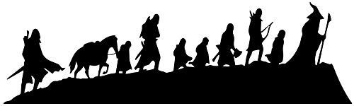Fellowship Lord of The Rings Black Decal Vinyl Sticker | Cars Trucks Vans Walls Laptop | Black | 7.5 x 2.5 in | MAZ-325