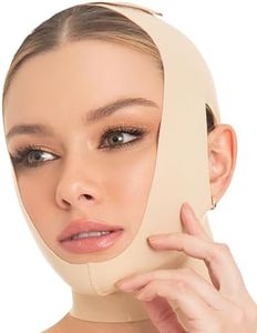 M&D Face Slimming Chin Strap Lipo Compression Garment Mentonera Postquirúrgica Facial Beige S