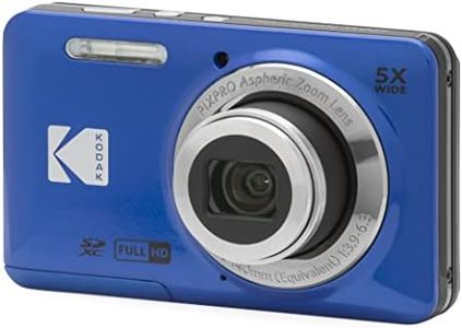 KODAK PIXPRO FZ55-BL 16MP Digital Camera 5X Optical Zoom 28mm Wide Angle 1080P Full HD Video 2.7" LCD Vlogging Camera (Blue)