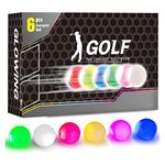 Glow in The Dark Golf Balls, Night Glowing Long Distance LED Golf Balls Colored, Golf Sports Games for Men Women and Children (6 Colors)