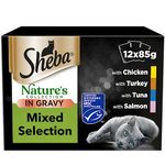 SHEBA Natures Collection Cat Pouches Mixed Selection in Gravy 4x12x85g pack