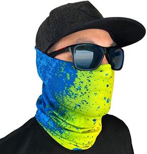 Fishing Mask - Camo Neck Gaiter Face Mask for Men & Women - Sun Protection Face Cover - Bandana, Scarf (Mahi Mahi)