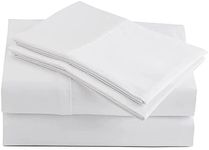 Cal-King 4 Pc Sheet Set 600 TC Sheets Cal-King Size Cotton Sheets for Cal-King Size Bed Sateen Long Staple Deep Pockets Flat Fitted Pillow Case Better Than Percale Hotel Quality White