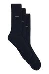 BOSS Mens 3P RS Uni CC Three-pack of cotton-blend socks in a regular length