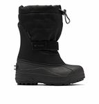 Columbia Children’s Powderbug Plus II Waterproof Snow Boots, Black/Graphite, 8
