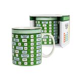 Gift Republic Ceramic GR490116 Shortcut Spreadsheet Mug, Green, White