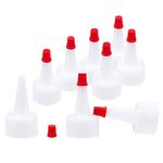 PH PandaHall 50 Pack 24/410 Squeeze Bottle Caps Red-Tip Caps Yorker Dispensing Cap with Red Seal Replacement Caps Twist Top Caps for Fragrance Oil Bottles Glue Bottles, Neck Diameter: 26mm