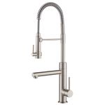 Kraus Atrec Pro Spot Free Stainless Steel Finish 2-Function Commercial Style Pre-Rinse Kitchen Faucet with Pull-Down Spring Spout and Pot Filler, 24.75 Inch
