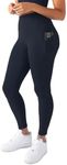 YITTY Active Women's UltraLuxe High-Waist Pocket Legging, Athleisure, 4-Way-Stretch, Deep Navy, S, Short