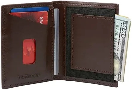 Alpine Swiss Double Diamond RFID Business Card Case Wallet Cordoba Brown