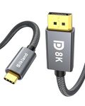 Silkland USB C to DisplayPort 1.4 Cable [8K@60Hz, 4K@144Hz 120Hz, 2K@240Hz], 5K Type C to DP 1.4 Cable, [32.4 Gbps, Thunderbolt 4/3 Compatible] for MacBook Pro M1 M2, Mac Studio, Mac Mini, XPS, 6.6ft