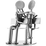 Recycled Nut and Bolt Romantic Sculpture Sweethearts 13 cm / 5'' Tall Iron Gifts for 6th Anniversary Romantic Statue Figurine Made From Recycled Auto Parts Steel Sculpture Present for Him and Her