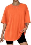 Trendy Queen Womens Fashion Workout T Shirts Athletic Plus Size Tops Summer Trendy Clothes Orange S