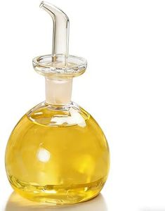 ELETON Round Non-Drip Glass Oil Bottle for Kitchen – 8 oz Dispenser with Pour Spout, Olive Oil Cruet, No Leak Design, Cruet