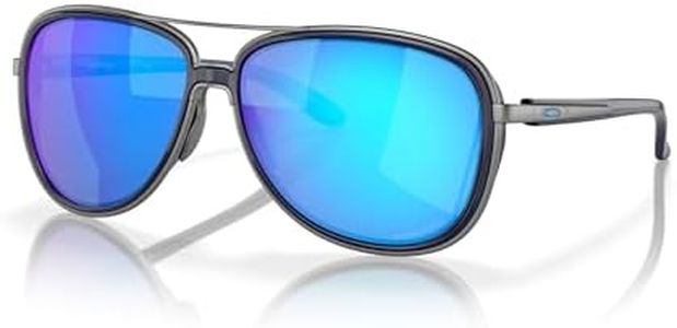 Oakley Womens OO4129 Split Time Aviator Sunglasses, Navy/Prizm Sapphire Iridium Polarized, 58 mm