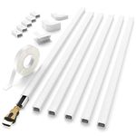 Delamu Cable Management Concealer, 94in Cord Cable Organizer, One-Cord Cord Covers for Wall, Paintable Cord Cable Hider, Cable Cover Raceway, Wire Hider Covers for Wall, 6xL15.7 W0.59 H0.4in, White