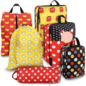 Wpnchsdc Compression Packing Cubes for Suitcases, 6 Set Travel Luggage Organizer Bags Lightweight Waterproof Smell Proof Red Dots Packing Cubes as Travel Accessories for Women