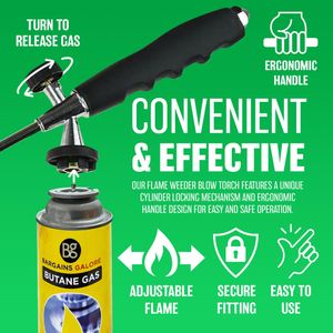Weed Burner with 8 Butane Canisters – Portable Garden Torch Set