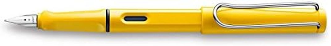 Lamy Safari Fountain Pen (M) & 5 Black Ink Cartridges (Yellow)