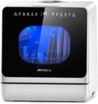 AIRMSEN Countertop Dishwasher - 8 Programs and 3 Useful Functions, Integrated Water Softener, Delayed Start, Child Lock, No Hookup Needed, Portable Mini Size for Home, Apartments & RVs