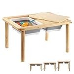 FUNLIO Wooden Sensory Table with 2 