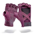 adidas Women's Training Gloves - Fingerless with Padded Grip, for Weightlifting, Pull Ups, Dumbbells & Rowing Machine, Gym Accessories for Workout, Fitness & Calisthenics (Victory Crimson, Small)