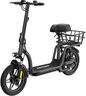 Gotrax Flex Ultra Electric Scooter with Seat for Adult, 25 Miles Range & 20Mph Power by Peak 750W, 14" Pneumatic Tire & Comfortable Height-Adjustable Seat, Wider Deck & Carry Basket for Commuting