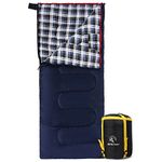 REDCAMP Cotton Flannel Sleeping Bag for Camping, 41F/5C Cold Weather Warm and Comfortable, Envelope Blue 4lbs(75"x33")