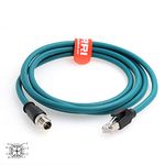 DRRI M12 X-Coded 8 Pin to RJ45 Gigabit Ethernet Interface Cat 7e Shielded Cable for Cognex in-Sight Series Industrial Cameras | Barcode Scanners (1M)