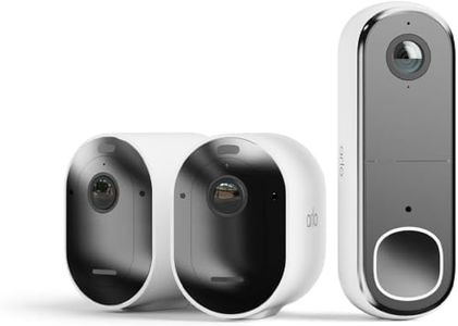 Arlo Pro 5 Front & Back Door Security Kit 2K Security Camera Outdoor Wireless with HD Video Doorbell, Battery Operated Outdoor Camera With Advanced Colour Night Vision, 3 Cameras, Secure Trial Period