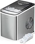 Silonn Ice Makers Countertop, 9 Cubes Ready in 6 Mins, 26lbs in 24Hrs, Self-Cleaning Ice Machine with Ice Scoop and Basket, 2 Sizes of Bullet Ice for Home Kitchen Office Bar Party