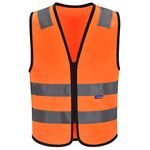 Hi vis women vest orange Adult High Visibility Hi Viz Vest Waistcoat Work hi vis safety vest(XXS-XXL) (XXL, ORANGE)