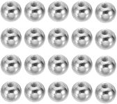 PATIKIL M4 x 12mm Ball Nuts Knob, 20 Pack Steel Drilling Ball Caps Blind Hole Handle Nut Decoration for Furniture Lamp or DIY Project, Silver Tone