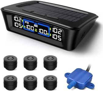 Tymate TM12 RV Tire Pressure Monitoring System, TPMS with USB/Solar Charge, 2026 Latest Version, Set of 6 Sensors(Max. 12)and Repeater, 6 Alarm Modes, 100ft Range, 0-116PSI for RV/Towing Large Trailer