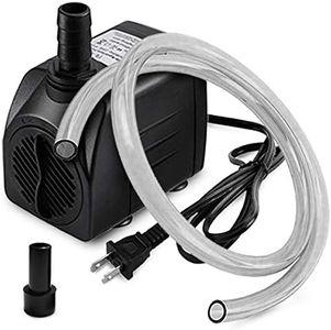 PULACO 10W 160GPH Submersible Pump with 3.3 ft Tubing for Aquariums, Fish Tank, Pond Fountain, Statuary, Hydroponics, Water Feature, Indoor Fountains