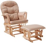 ACME Furniture 59332 2 Piece Rehan Glider Chair & Ottoman, Taupe & Natural Oak