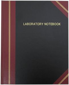 BookFactory Lab Notebook/Laboratory Notebook - Professional Grade - 96 Pages, 8" x 10" (Ruled Format) Black and Burgundy Imitation Leather Cover, Section Sewn Hardbound (LRU-096-SRS-A-LKMST1)