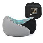 360° Support Memory Foam Travel Neck Support Pillow for Car and Airplane Sleeping; Ergonomic Pillow for Neck Pain Relief and Comfort; Airplane Neck Pillow for Traveling on Long Flight (Gray)