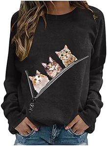 riou Sueter Mujer Manga Larga Navideños Otoño Invierno Sudaderas Cálido Cuello Redondo Cardigan Jerseys Elegante 2024 Adolescente Top para Año Nuevo/Diario Usar