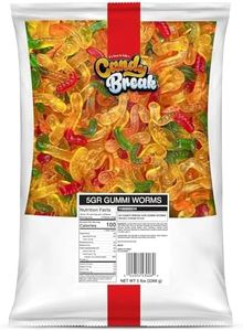 Candy Break Fruity & Sweet Gummy Worms, Gummy Candies with Fruit Flavors, Snacks for Adults & Kids, Chewy Bulk Candy Pack, 5 lbs Share Size Bag, Pack of 1