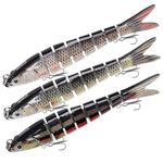 GOTOUR Fishing Lures Lifelike Multi Jointed Swimbait for Freshwater and Saltwater, Slow Sinking Hard Bait for Bass Trout Crappie Perch Pike Walleye, Pro Fishing Gear, Amazing Fishing Gifts for Men