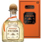 PATRÓN Reposado Premium Tequila with Gift Box, Made from the Finest 100% Weber Blue Agave, Handcrafted in Small Batches in Mexico, Aged For Over 2 Months in Oak Casks, 40% ABV, 70cl / 700ml