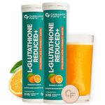 Carbamide Forte Japanese Reduced L Glutathione Effervescent Tablet 600mg for Skin Health|L Glutathione Effervescent Tablet with Vitamin C Hyaluronic Acid, Vitamin E,& Biotin, 15 Tablets (Pack of 2)