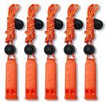 Lorsum Emergency Whistle, 120db Safety Whistle Survival Shrill Loud for Camping Hiking Hunting Boating Fishing Life Vest Jacket Rescue Signaling Kids Lifeguard 5 Pack