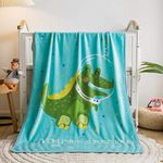 Koochie-Koo Fleece Cute Crocodile Cartoon Print Light Weight Soft Cozy Plush Coral Velvet Faux Fur All Seasons Reversible Baby Blanket- 100x140 cm, Set of 1, Multicolor