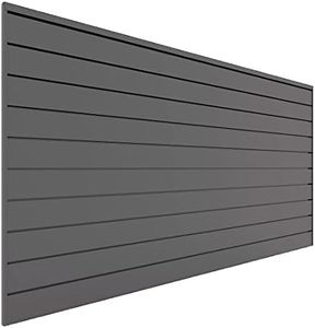 Proslat 88105 Heavy Duty PVC Slatwall Garage Organizer, 8-Feet by 4-Feet Section, 10 Panels, Charcoal (Dark Grey)