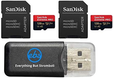 SanDisk 128GB Micro SDXC Extreme Pro Memory Card 2 Pack Works with GoPro Hero 8 Black, Max 360 Action Cam U3 V30 4K A2 Class 10 (SDSQXCD-128G-GN6MA) Bundle with 1 Everything But Stromboli Card Reader